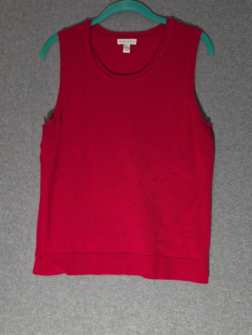 Charter Club Red Sleeveless Knit Tank